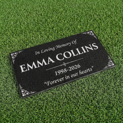 12x6 Black Granite Memorial Stone